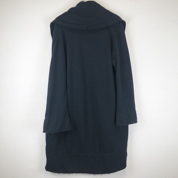 Bryn Walker Wrap Coat Bamboo Blend Shawl Collar Oversized Lagenlook Jacket Black - Picture 2 of 15